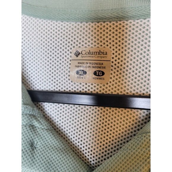 Columbia PFG Omni Shade Shirt Mens XL Green Polo Shooting Fishing Vented Outdoor - Picture 10 of 13